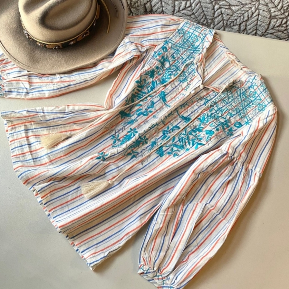 Sweet Embroidered BOHO Blouse with a ✨️ sparkle